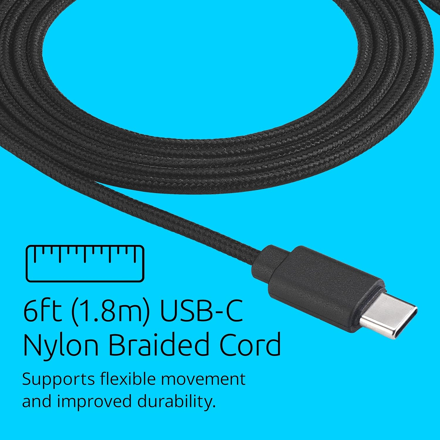 Kensington Classic EQ USB-C Headphone, 6 Ft (1.8M) Nylon Braided Cord, for School, Kids, Adults, Padded Adjustable Headband, Black (K97602WWB)