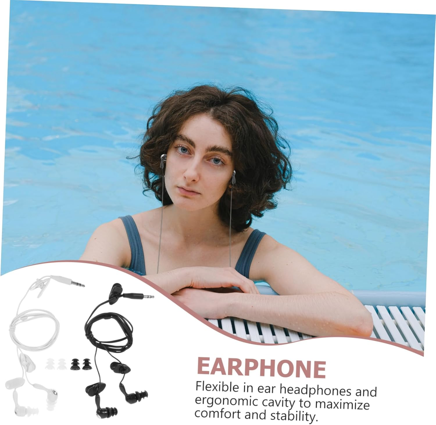 VERDANVERSE 2Pcs Swimmer Earphones in Protection Plugs for Adults Plastic Material with Watertight Fit for Swimming and Underwater Music Enjoyment image number 6