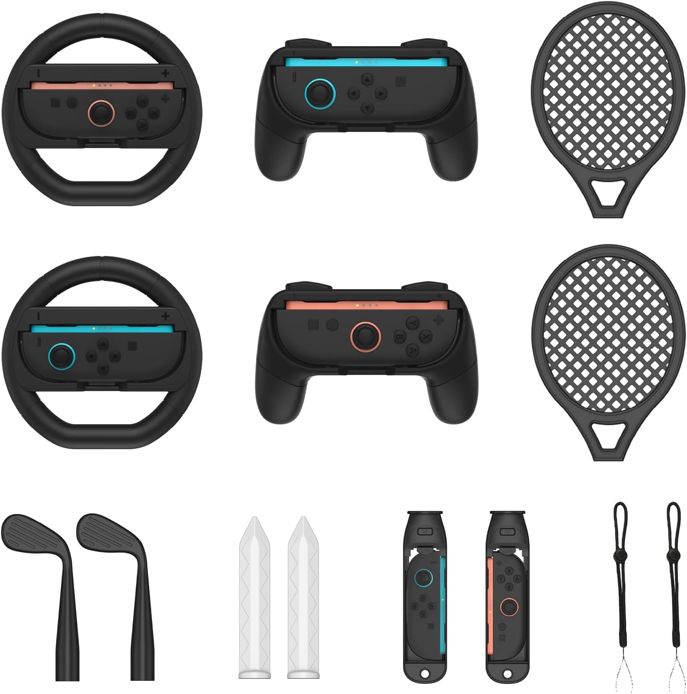 Switch 2 Sports Accessories Bundle, 14-In-1 Switch Sports Accessories Bundle for Switch 2 Joy-Con with Tennis, Golf, Steering Wheel, Sword- Motion Control Game Kit for Switch Sports & Fitness Games image number 5