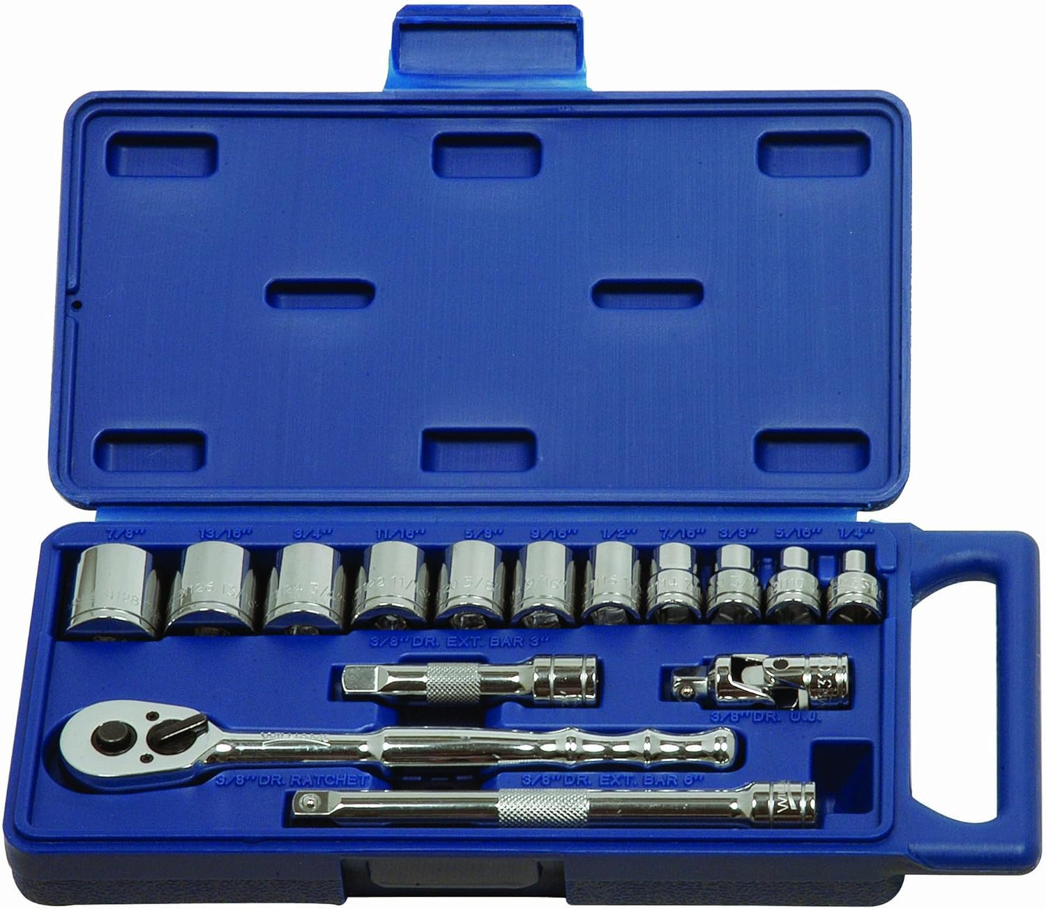 Williams JHW50666 47-Piece 3/8-Inch Drive Socket and Drive Tool Set with Compact Case- 6 & 12 Point SAE & Metric image number 2