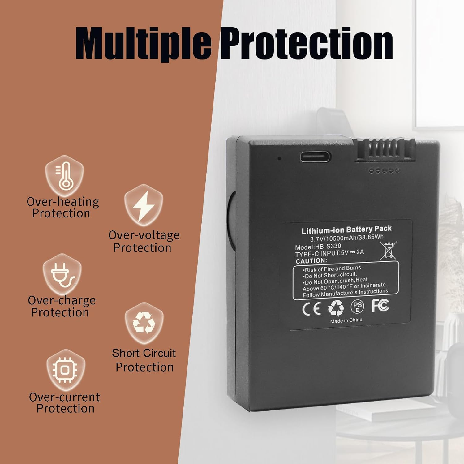 Abatinvo 10500Mah S330 Battery Compatible with Eufy S330 S230 E330 S231 Video Smart Lock 3-In-1 and Smart Drop