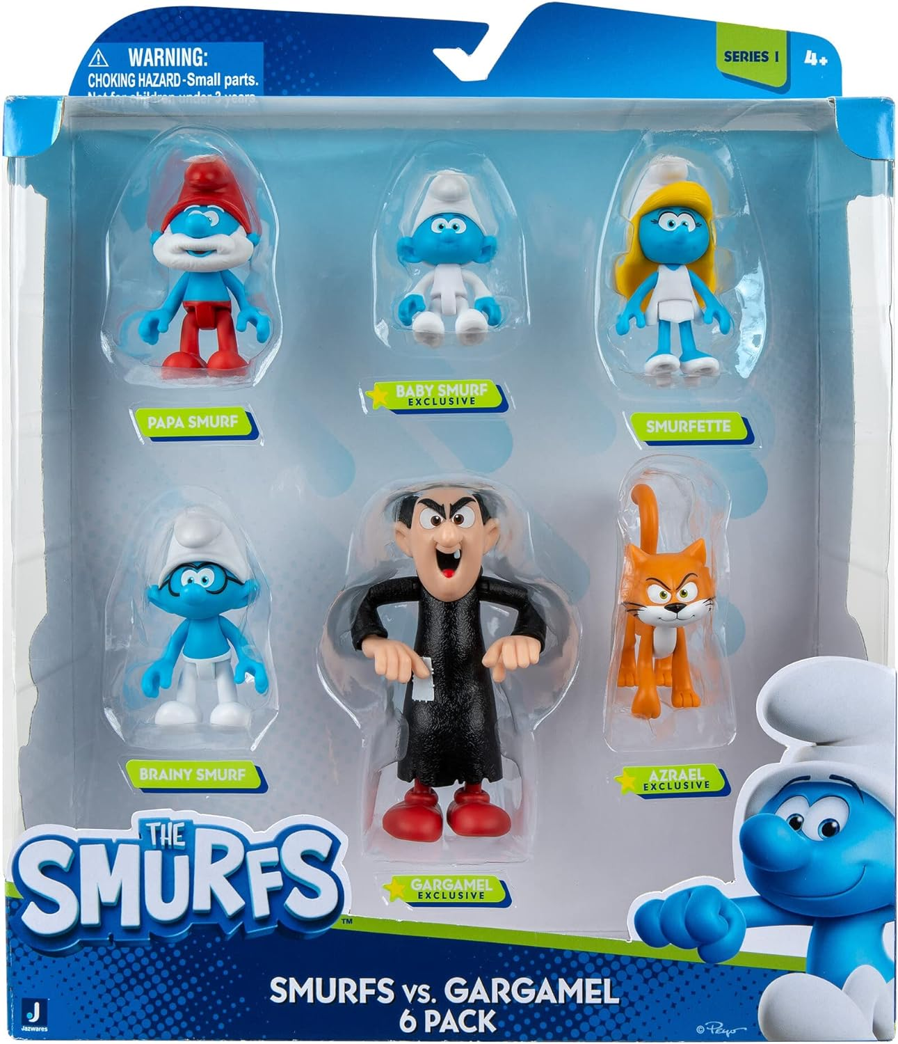 Smurfs VS GARGAMEL 6 Figure Multipack - Features 2-Inch Smurfette, Papa Smurf, Brainy Smurf, Baby Smurf, Azrael, 3-Inch Gargamel - Authentic Details image number 3