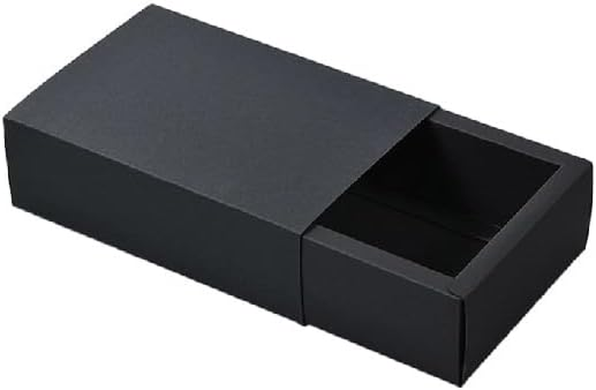 AIMALL 25-Pack Black Kraft Paper Drawer Boxes, Elegant Jewelry and Gift Packaging, Sizes up to 11.22X3.94X2.36 Inches image number 3