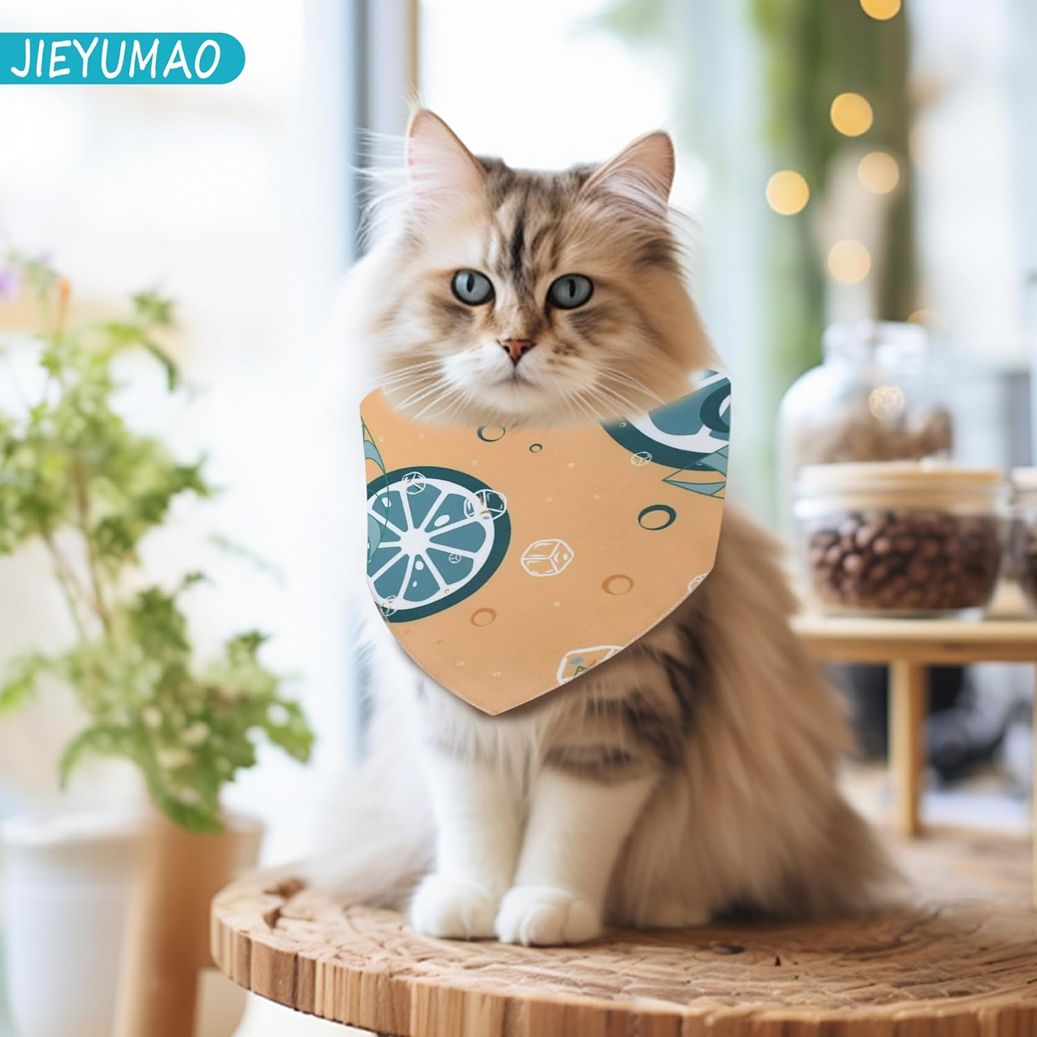 JIEYUMAO Hawaii Dog Bandana, 6Pcs Fruit Dog Bandana, 6 Styles Pet Neckerchief with Fruit Patterns, Adjustable Summer Pet Bandanas Dog Triangle Bibs for Small Medium Large Dogs Cats image number 1