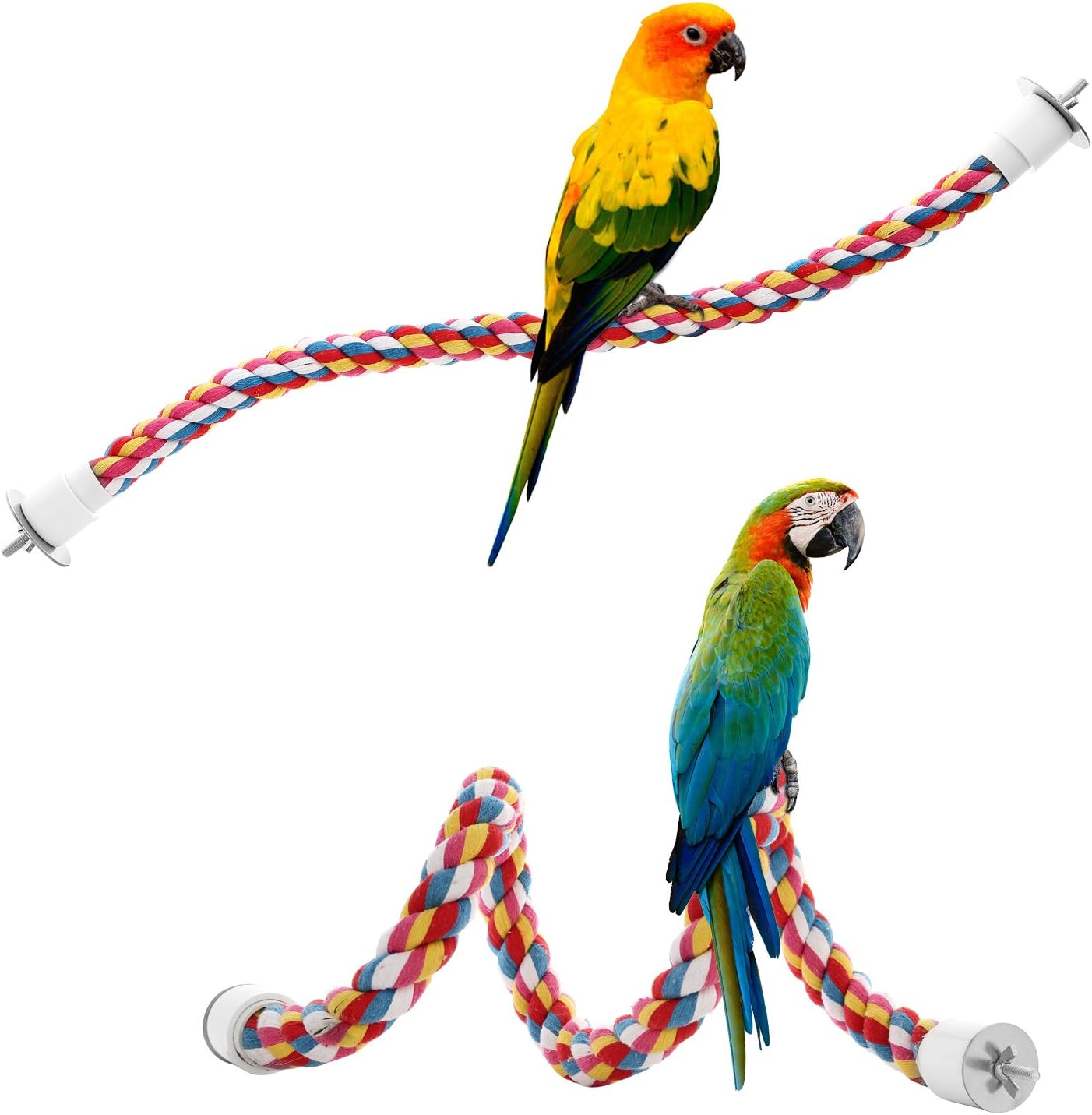 Jusney Bird Rope Perches,Parrot Toys 48 Inches Rope Bungee Bird Toy (48 Inches)[1 Pack] image number 5