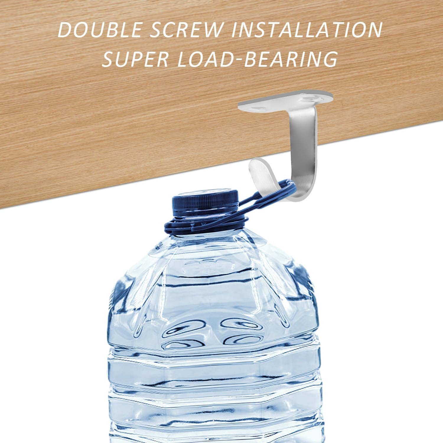 KRYMSON Pack of 10 Ceiling Hooks with 1 Storage Bag, Threaded Hooks, Wall Screw Hooks, Stainless Steel Ceiling Hooks, Ceiling Hooks for Kitchen, Bathroom, for Hanging Keys, Towels image number 2