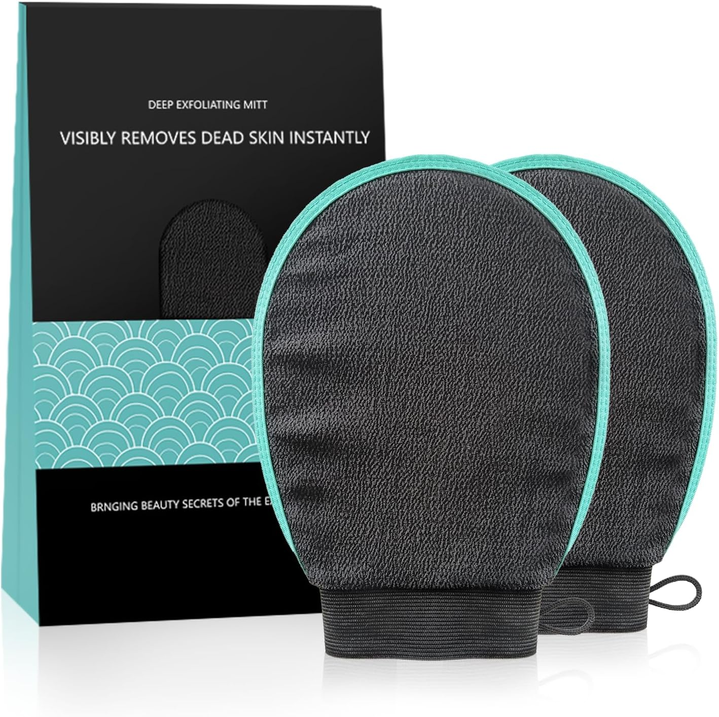 Exfoliating Gloves (2-Pack), Removes Dead Skin, Deeply Cleanses Pores, Promotes Blood Circulation, Improves Skin Tone, and Smooths Skin. Suitable for Showering and Bathing, Unisex. image number 4