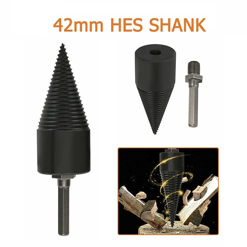 High Speed Twist Firewood Drill Bit Wood Splitter Screw Splitting Cone Driver (42Mm Hex Shank) image number 6