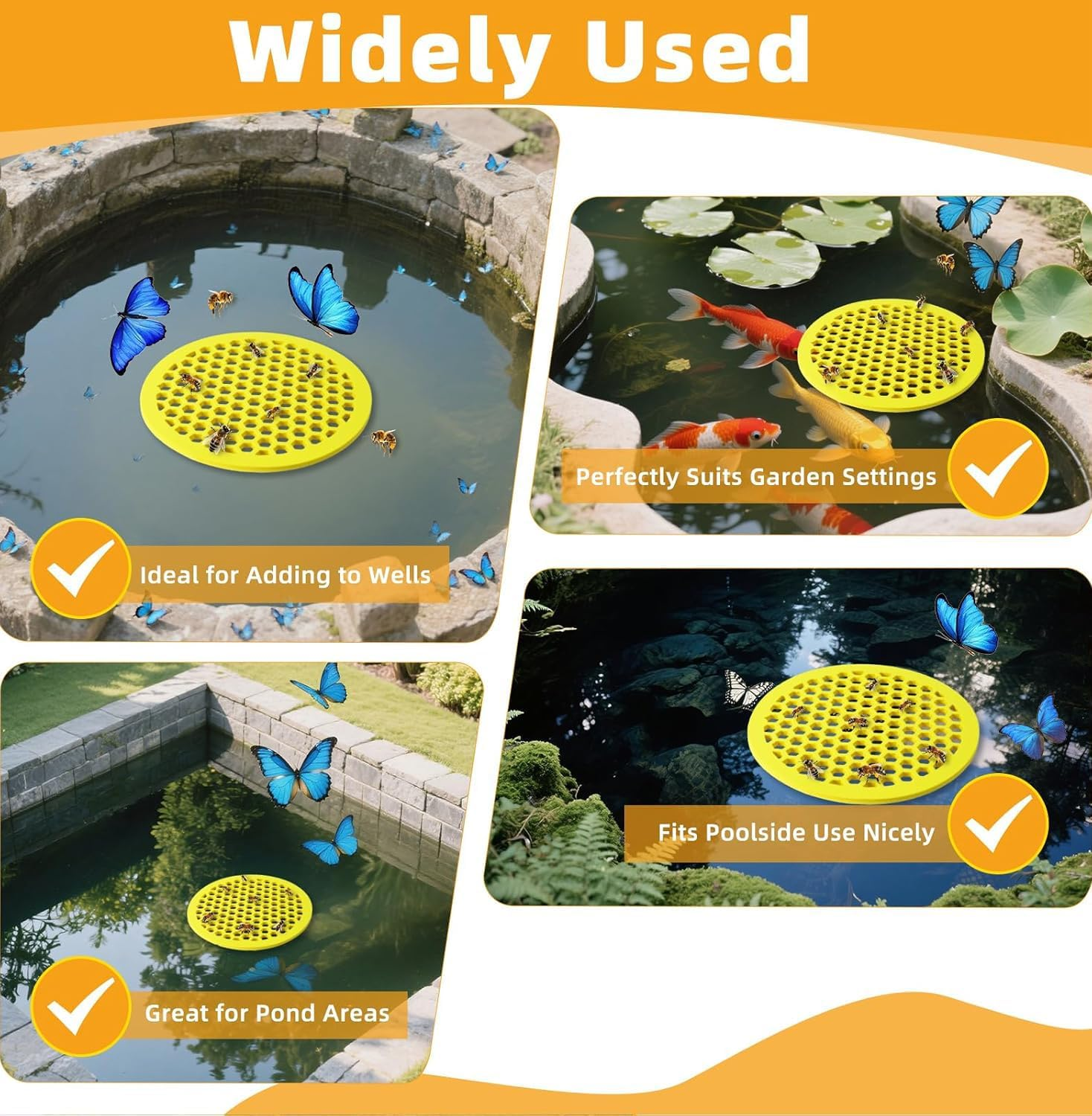 Xiaaofea 4Pcs EVA Floating Bee Island, Butterfly Watering Station with Safe Bath for Feeding, Outdoor Garden Decor Bee Waterer, Ideal for Decorating Gardens and Backyards Outdoor image number 4