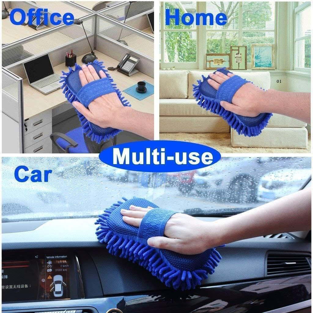 2PCS Car Care Glove Plush Soft Microfiber Wash Mitt Car Cleaning Detailing image number 1