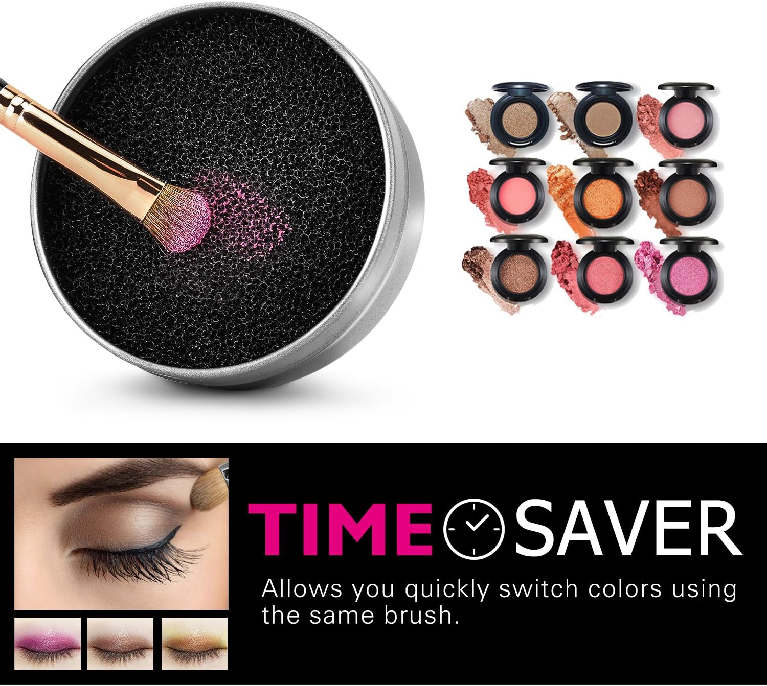 Luxspire Makeup Brush Cleaner Quick Wash Sponge Remover Color from Brush Makeup Cleaner Tool Switch Eye Shadow Color Dry Clean Box image number 5
