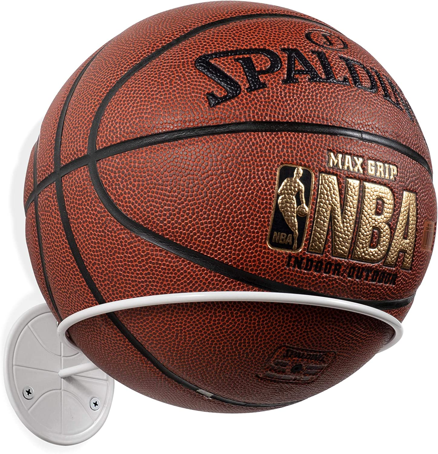 Wallniture Sporta Wall Mounted Sports Ball Holder Rack Display Storage Steel (White)