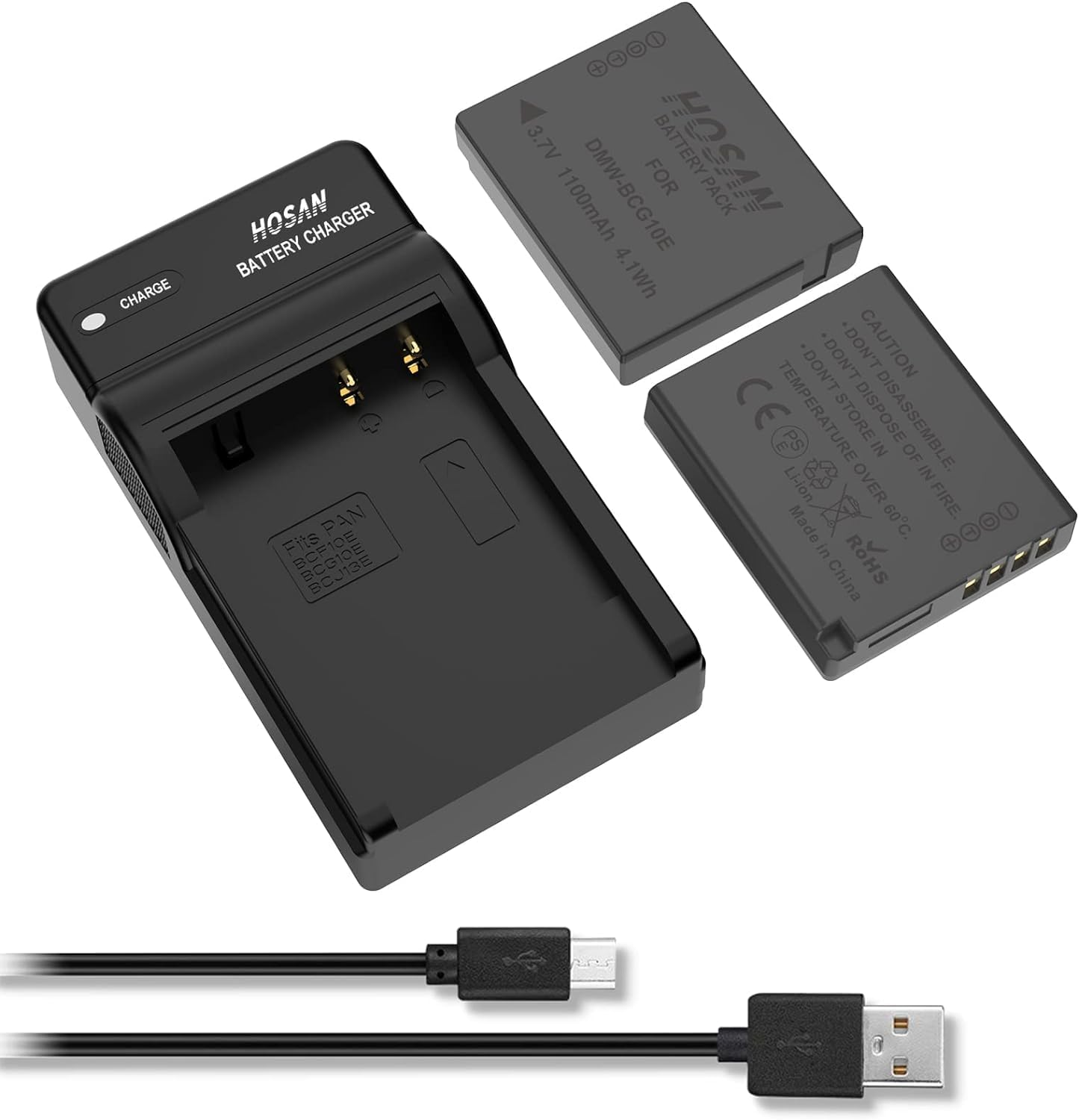 HTYCSCZ DMW-BCG10 Replacement Battery (2-Pack) and Portable USB Charger Kit for Panasonic Lumix DMC-ZS1, ZS3, ZS5, ZS6, ZS7, ZS8, ZS10, ZS15, ZS19, ZS20, DMC-TZ7 image number 2