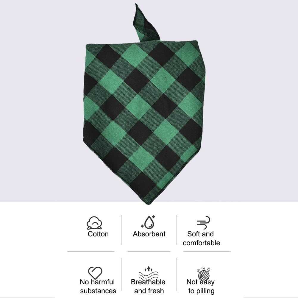 Pack of 4 Classic Checked Dog Neckerchief, Dog Triangle Neckerchief, Dog Bandana, Dog Neckerchief, Suitable for Cats/Small Dogs/Large Dogs image number 1