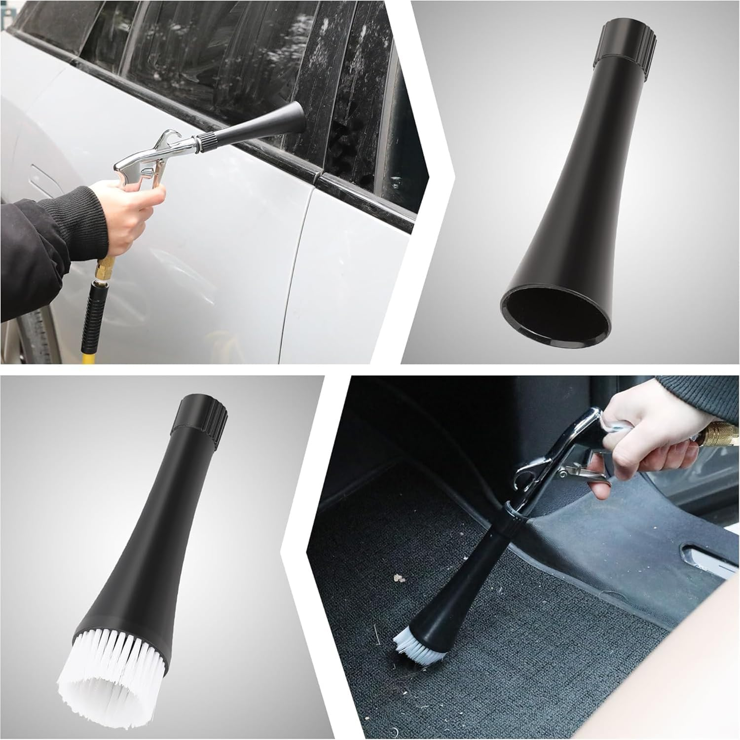 Car Cleaning Gun, High Pressure Air Blow Gun with 2 Set Nozzle, Interior Car Cleaning for Vehicle Upholstery Carpet Seat Blowing Function image number 5