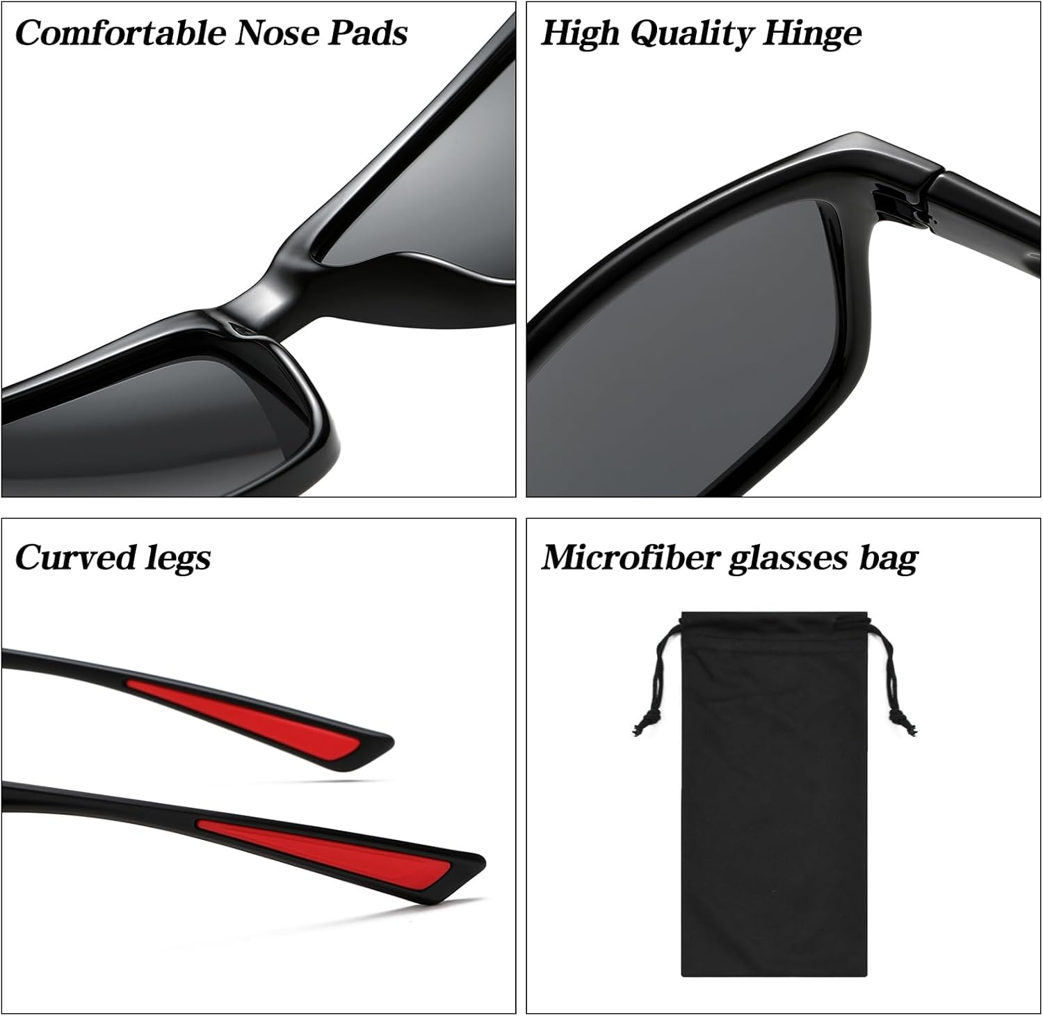 Fiohiros Polarised Sunglasses for Men & Women - UV400 Protection, Stylish & Durable, Perfect for Golf, Driving, Fishing & Outdoor Activities - Lightweight & Comfortable Design image number 4