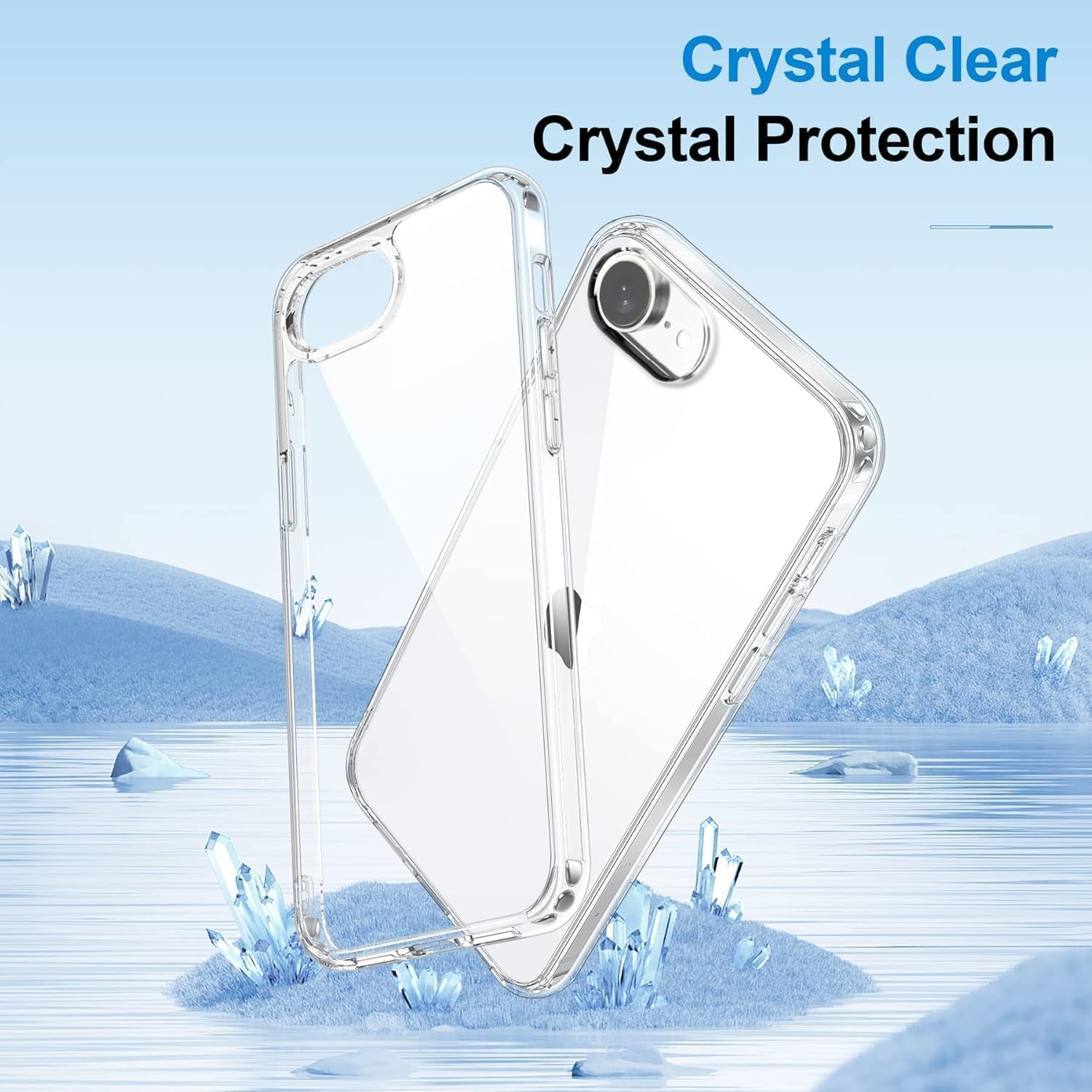 T Tersely Crystal Clear Case for Iphone 16E 2025(6.1-Inch), [Anti-Yellowing] Hard Back Slim Shockproof Bumper Anti-Scratch, Suitable for Wireless Charging image number 3