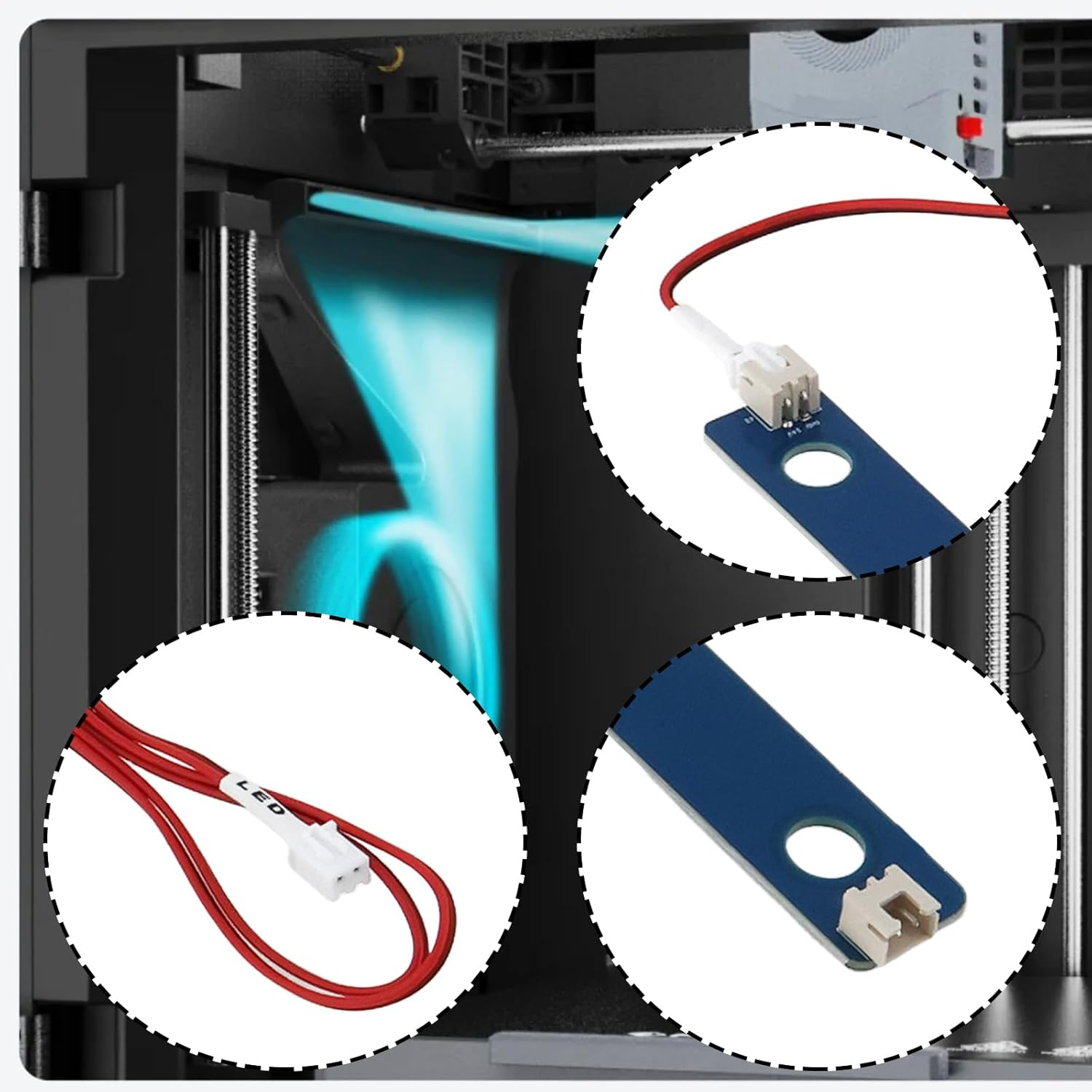 VGOL LED Light Board Compatible with FLASHFORGE Adventurer 5M / 5M Pro,24V Replacement Strip with 7 Leds for 3D Printer Front Panel image number 1