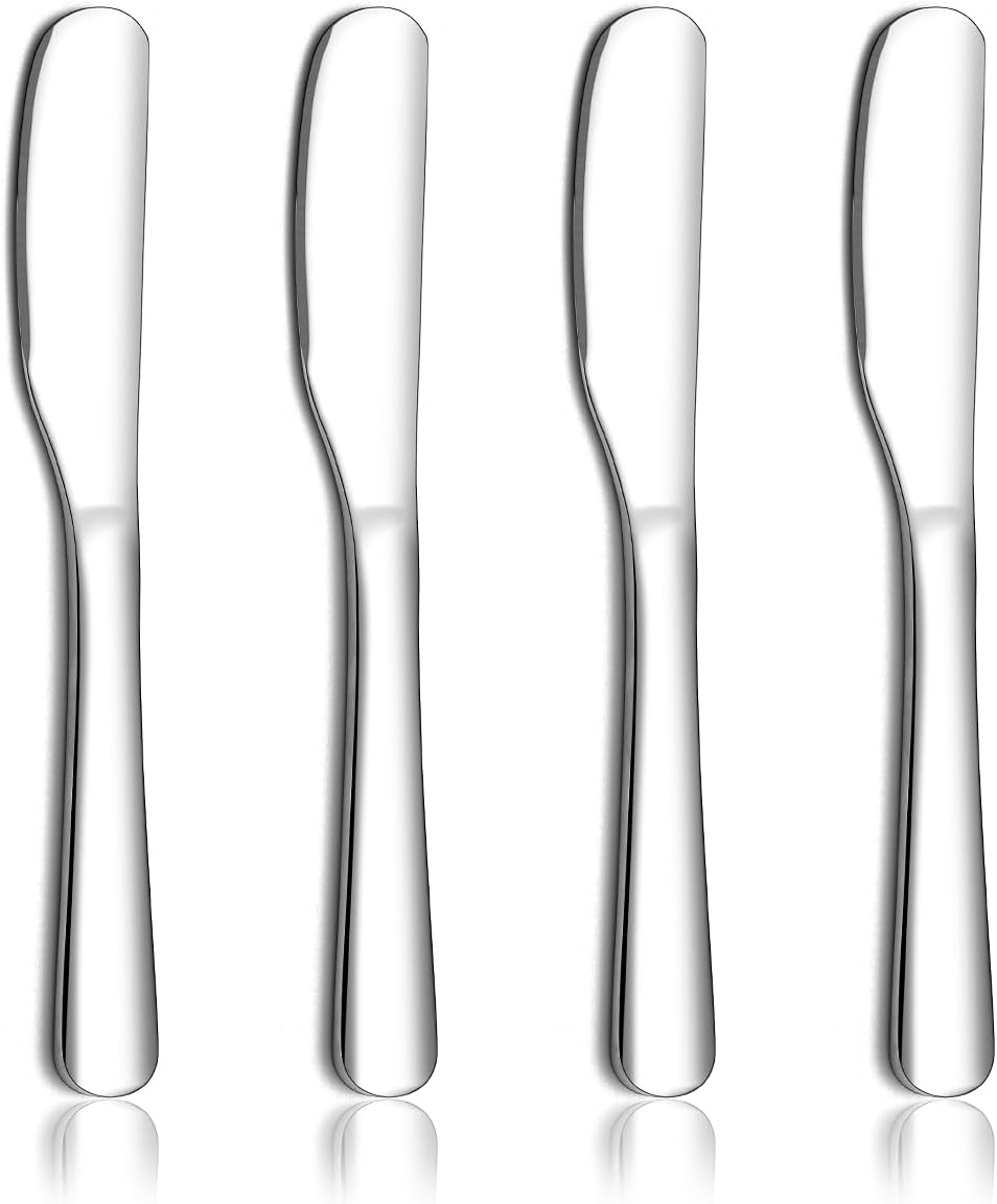 Homquen Stainless Steel Butter Knife, Gold Butter Knife,Butter Application Knife Can Be Used in Kitchen, Dining Set, Kitchen Gadgets, 4 Pieces Set