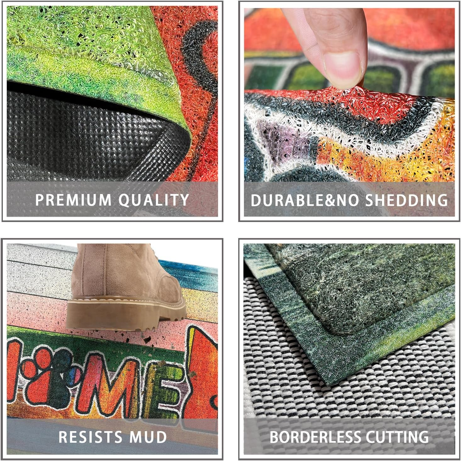 JJUUYOU Funny Cat Front Door Mats Welcome Mat for Home Entrance Doormat Outdoor Indoor Non Slip Rubber Backing Black Doormat Waterproof Floor Doormats Porch Shoe Rugs image number 5