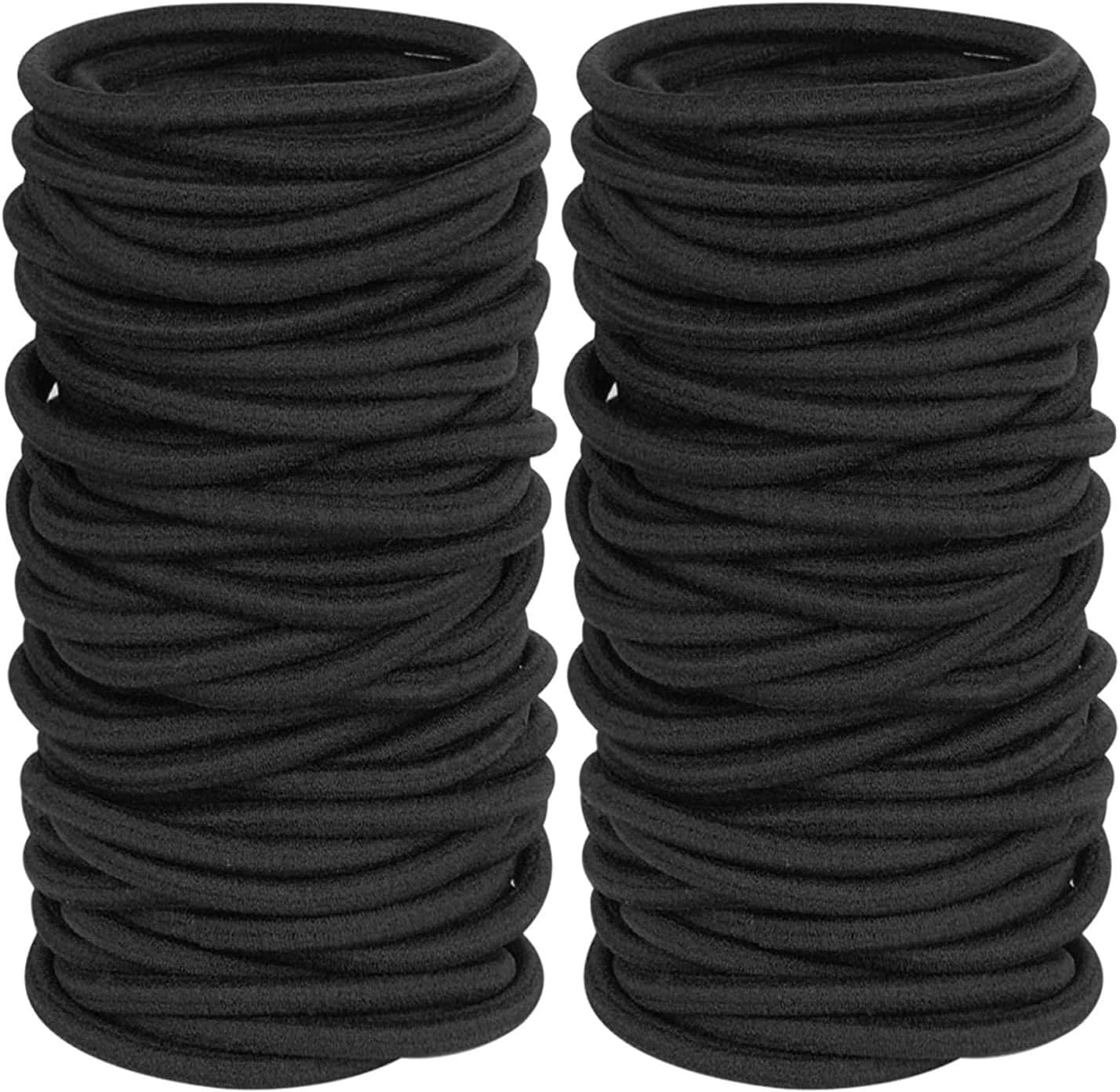 TOOGABBIE 150 Pcs Black Hair Elastic Ties,High Elasticity Hair Bands for Thick and Curly Hair No Metal Hair Ties Pack for Women Girls and Men(4Mm) image number 4