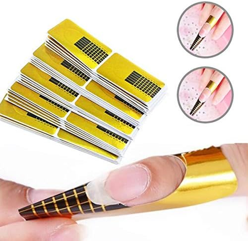 PROFICO Square Nail Stencils | Self-Adhesive Modelling Template for Gel and Acrylic Nail Extension (Pack of 500, White) image number 1