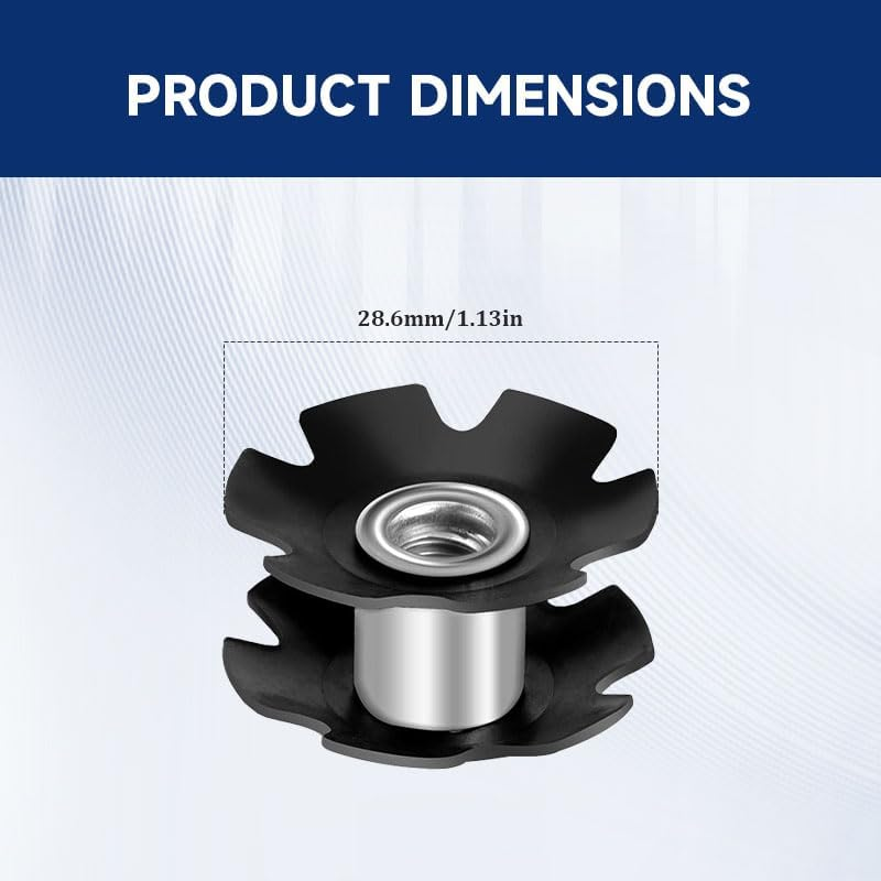 2 Pcs Bicycle Star Nut, 28.6Mm Bike Headset Fork Nut for 1-1/8 Inch Steering Tube, Aheadset Stem and Fork Maintenance image number 2