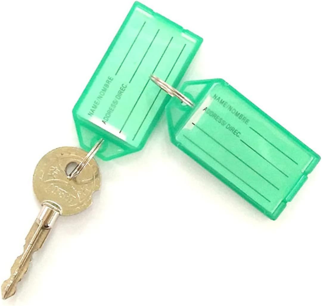 GRIRIW 40Pcs Luggage Label Keychain Plastic Key Tags Id Labels Hotel Luggage Tags image number 2
