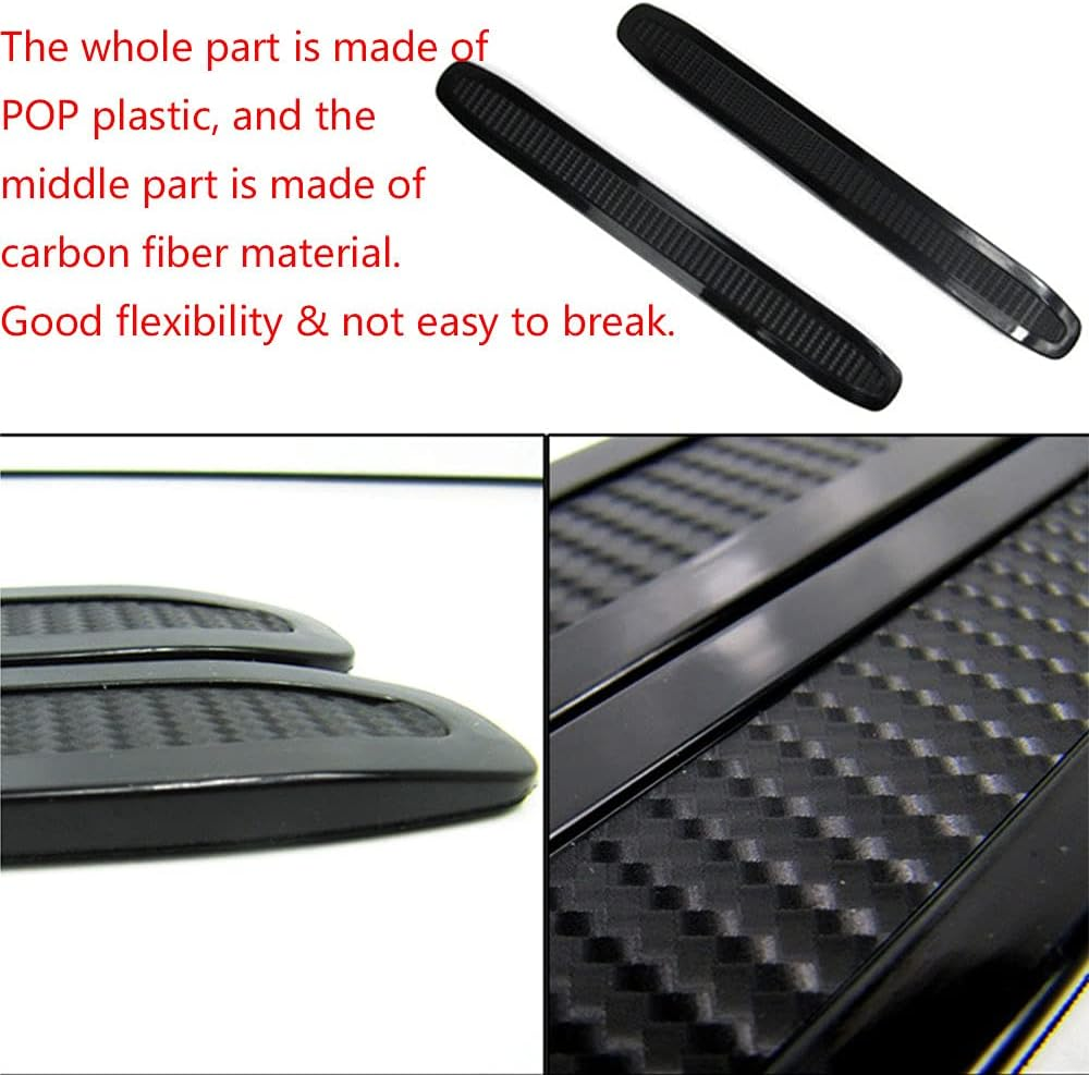 4Pcs Car Styling Front Rear Bumper or Guard Corner -Collision Trim Strips Carbon Fiber Auto or Bar image number 3