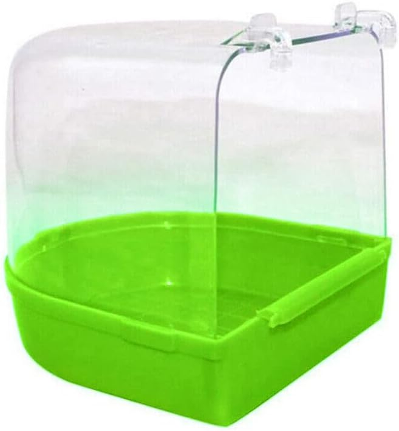 Bird Water Bath Tub for Pet Cage Hanging Bowl Parrot Birdbath Pet Cleaning, Durable PVC, Easy Installation