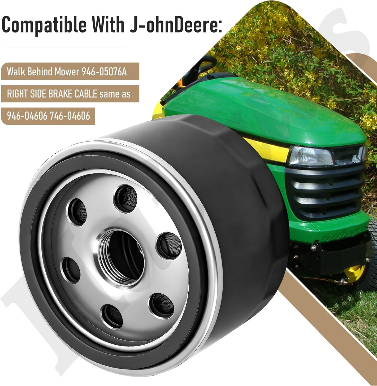 MIU13767 AM131611 AM125424 Easy Change Conversion Kit Compatible with J-Ohndeere Lawn and Garden Tractor MIU13767B, S160, S130, E120, E130, E150 & with 1 Oil Filter, 1 Drain Plug, 1 Adapter Fitting image number 2