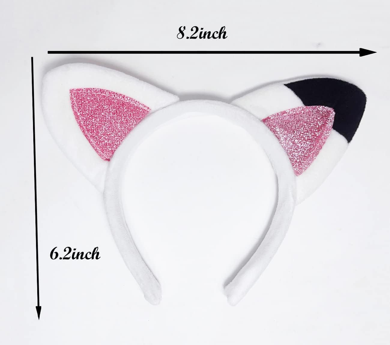 Atvscay Cat Ears Headband Cat Ears Headwear Shiny Flannelette Hair Hoop for Girl Halloween Costume for Dollhouse Party image number 1