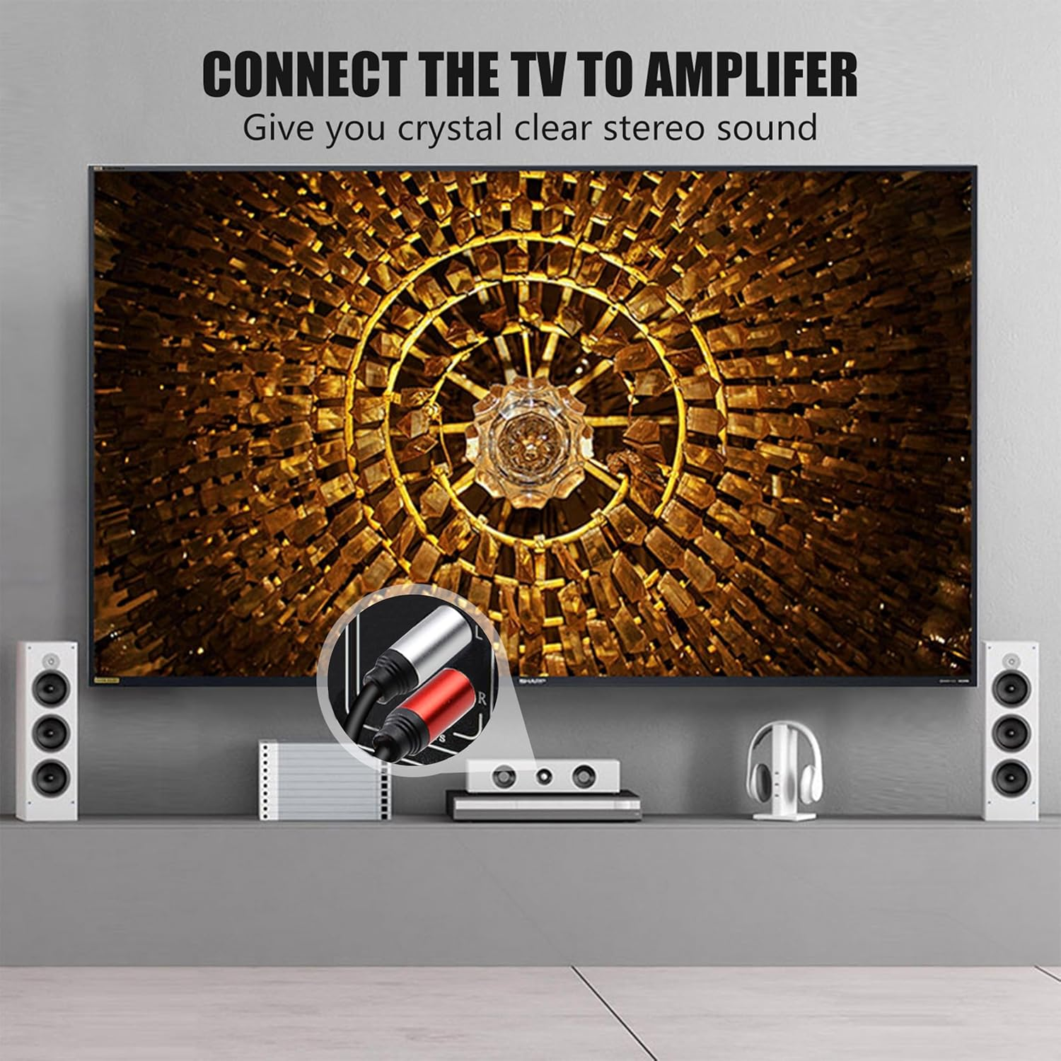 Tan QY 2RCA to 2RCA Cable 3Ft, Gold-Plated 2 RCA Male to 2 RCA Male Stereo Audio Cable for Home Theater, HDTV, Gaming Consoles, Hi-Fi Systems (3Ft/1M) - 12Ft/4M image number 4