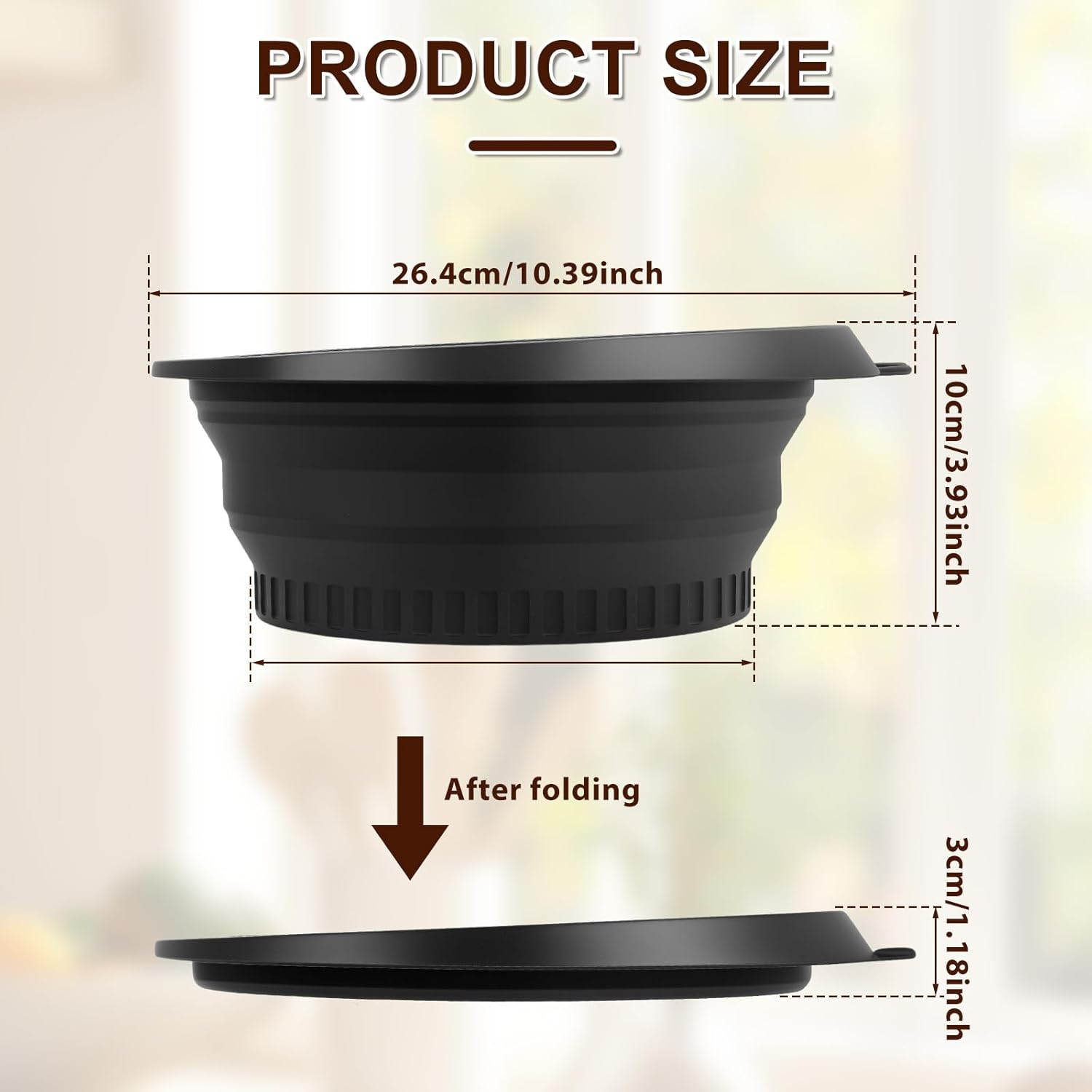 NIPUAEGO 1Set Silicone Ice Bath Bowl, Convenient Design Basin Space Saving Portable Washing Basin with Built in Ice Tray for Home and Travel 26X23X10Cm (Black) - Purple image number 5