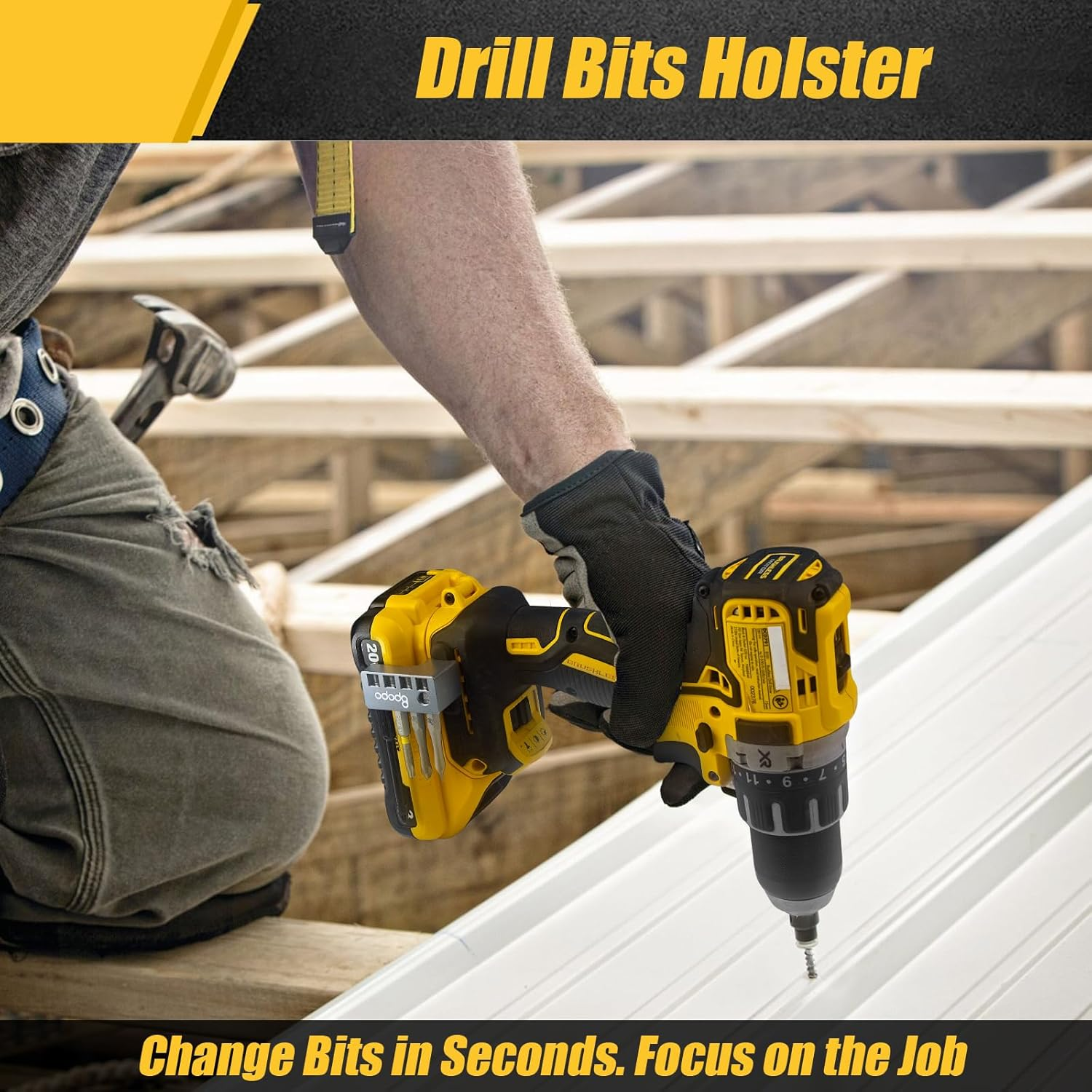 Aluminum 1/4-Inch Hex Bits Holders Fit for Dewalt Wrox Cordless Impacts Screwdrivers, Powerful Magnet Drill Bit Sleeve Organizer,Easy Access to Hex Screw Bit Storage on Side of Power Drill,Right Side image number 1