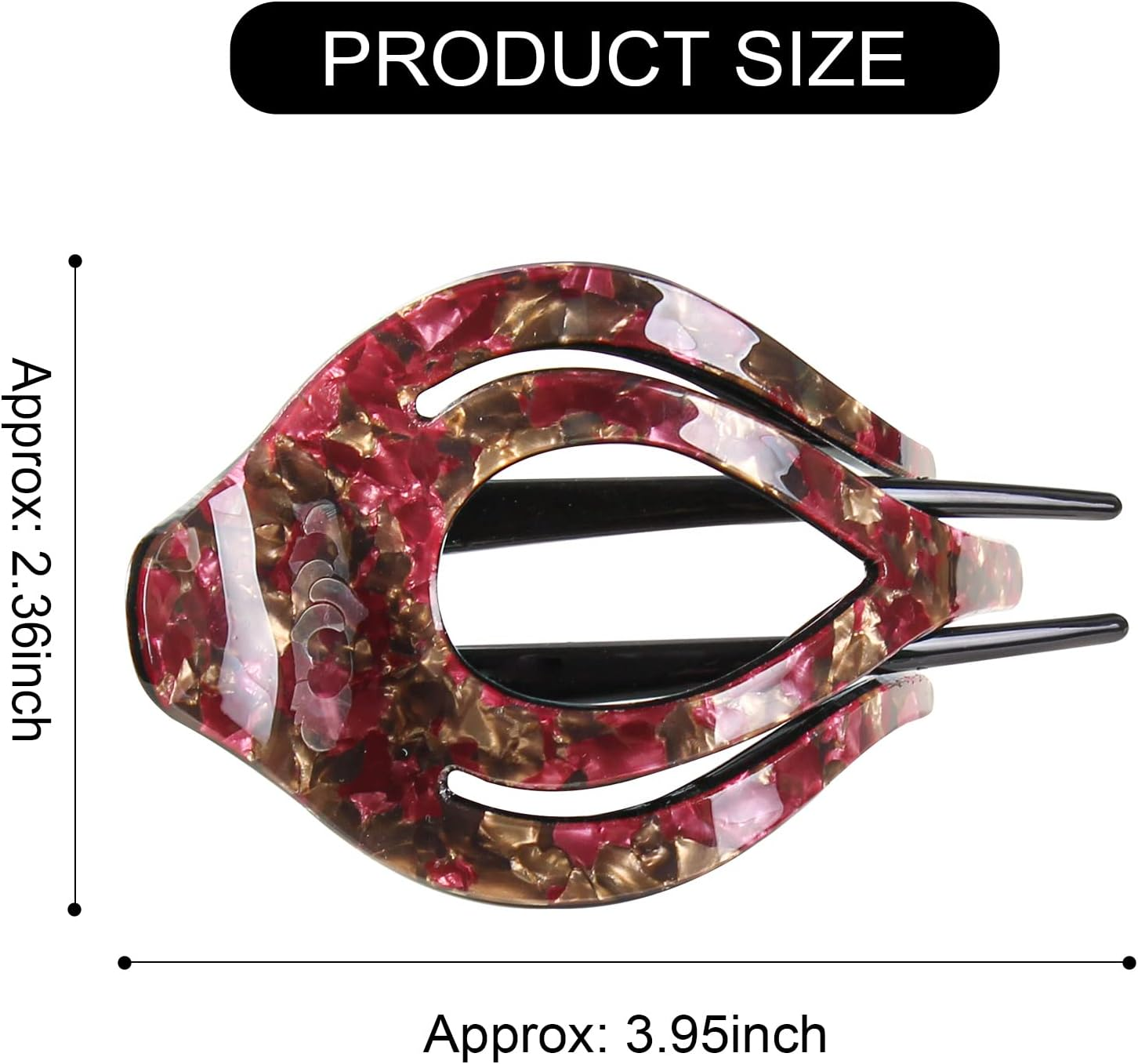 Mistofu 3Pcs French Concord Women'S Hair Claw Clips - Curved Strong Hold No Slip Grip Large Clips for Thick or Thin Hair (Multicolor A)