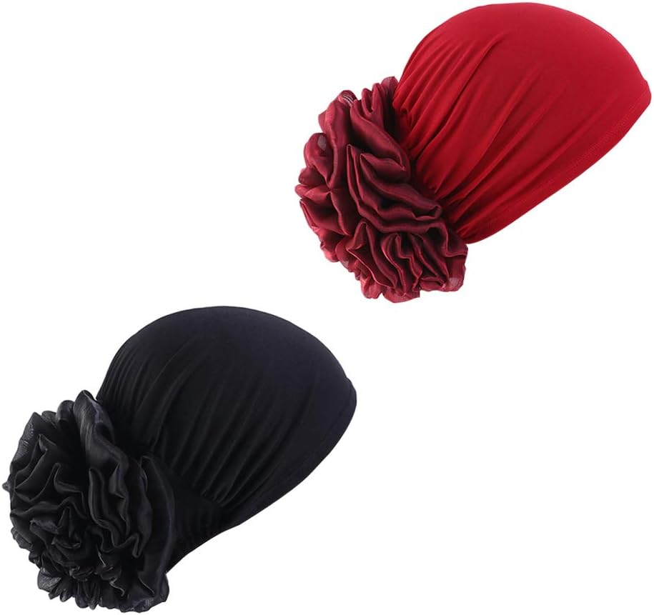 Women Flower Elastic Turban Beanie Head Wrap Chemo Cap Hat