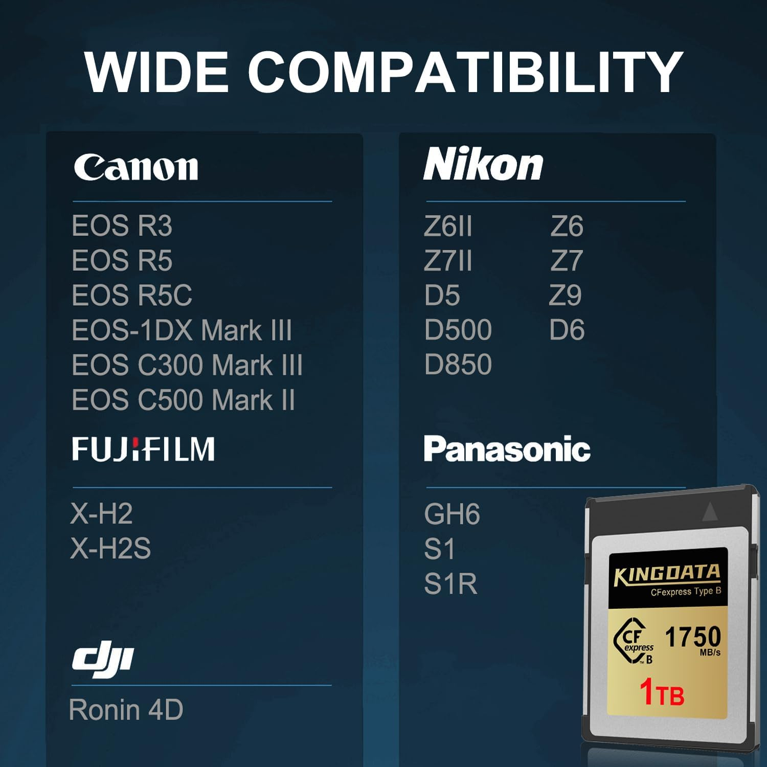 Cfexpress Type B 1TB Memory Card, up to 1750Mb/S Read, RAW 8K Video and Photo, Compatible with Camera, Professional Photography image number 2