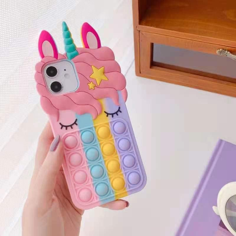 Asgens Pop Bubbles Case for Iphone X/XS, Cute Lovely Cartoon Unicorn Rainbow Pop Shockproof Silicone Soft Phone Case for Apple Iphone X/XS 5.8 Inch image number 6