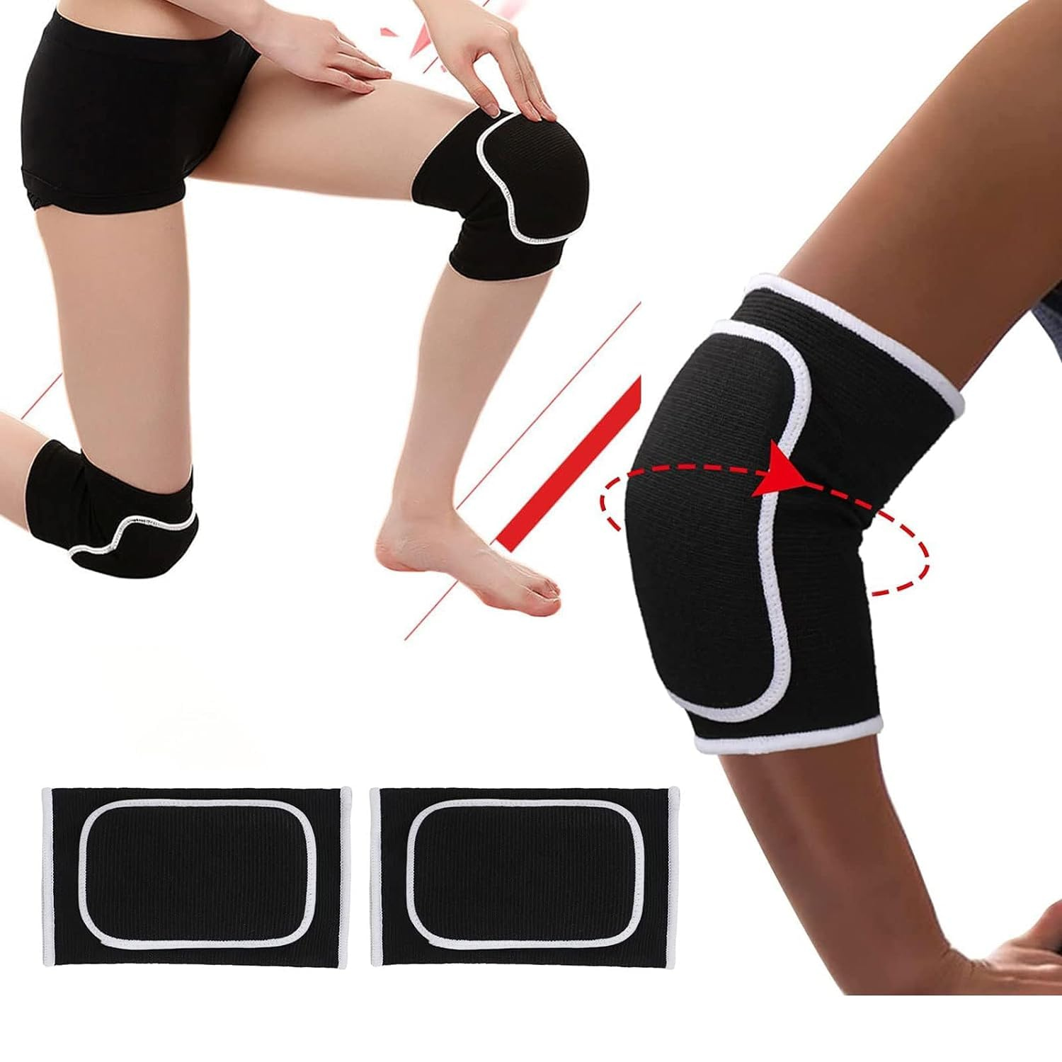 Pair of Elbow Pads with Thickened Spongy Pads Breathable Elbow Wrap Arm Support Fitness Tendinitis Support Strap for Weight Lifting, Golf, Tennis, Dance - Non-Slip Design