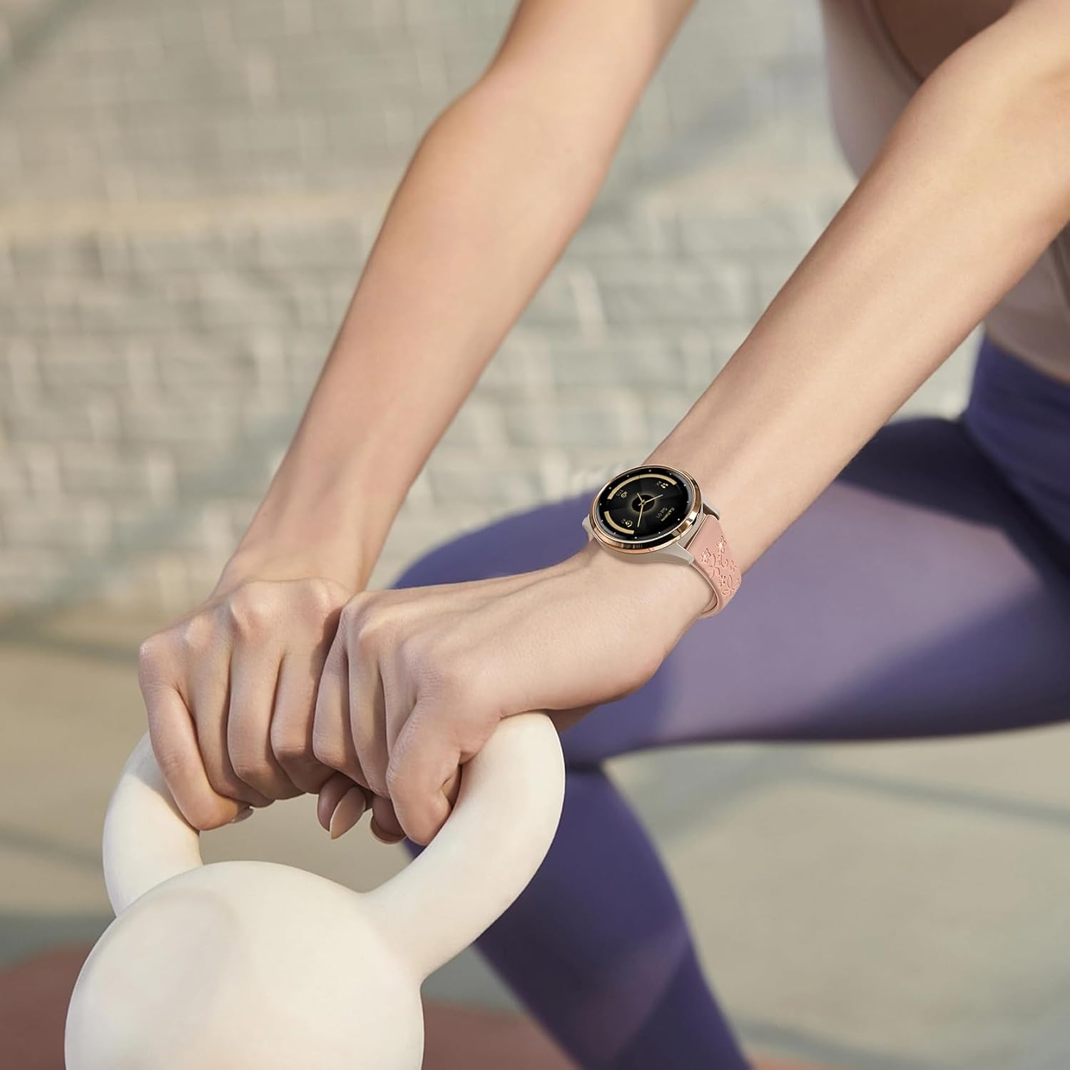 18Mm Floral Engraved Slim Band Compatible with Garmin Venu 3S/Venu 2S/Vivoactive 4S/Vivomove 3S/Venu 4 41Mm/Forerunner 255S/Forerunner 265S,Soft Silicone Cute Embossed Flower Strap for Men image number 1