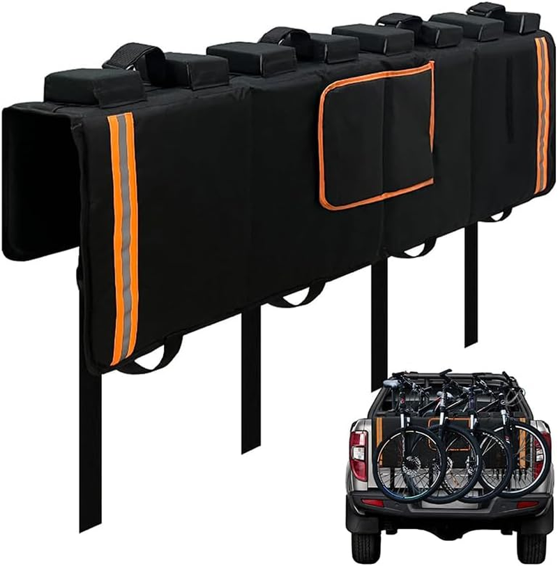 Pickup Truck Tailgate Protection Pad,Waterproof Truck Tail Gate Cover,Heavy Duty Bikes Transport Cushion,Portable Tailgate Protector with Reflective Strips for Outdoor Biking Safety Accessory image number 5