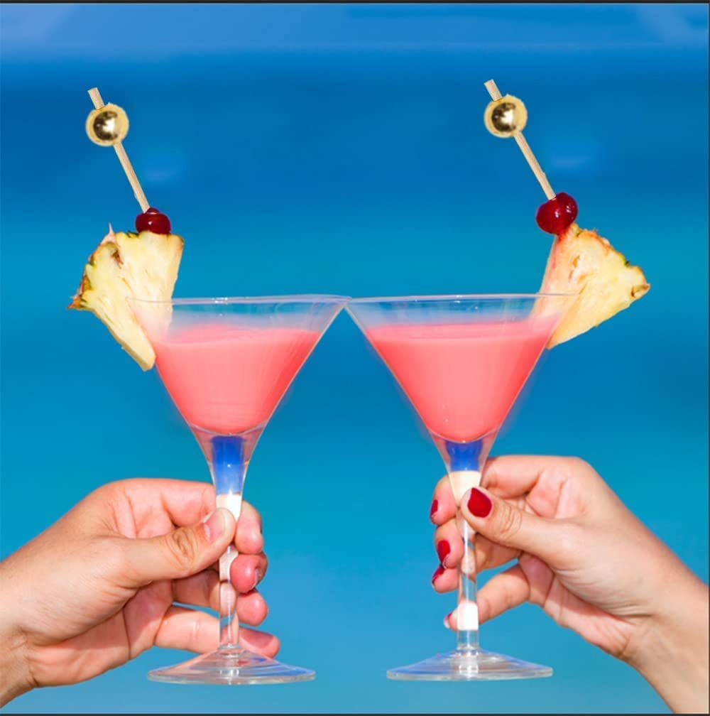 100 Pieces Bamboo Cocktail Picks, Betterjonny Wooden Toothpicks Pearl Fruit Sticks for Wedding Birthday Party Supplies (Pink Beads) - 5 Colors image number 5