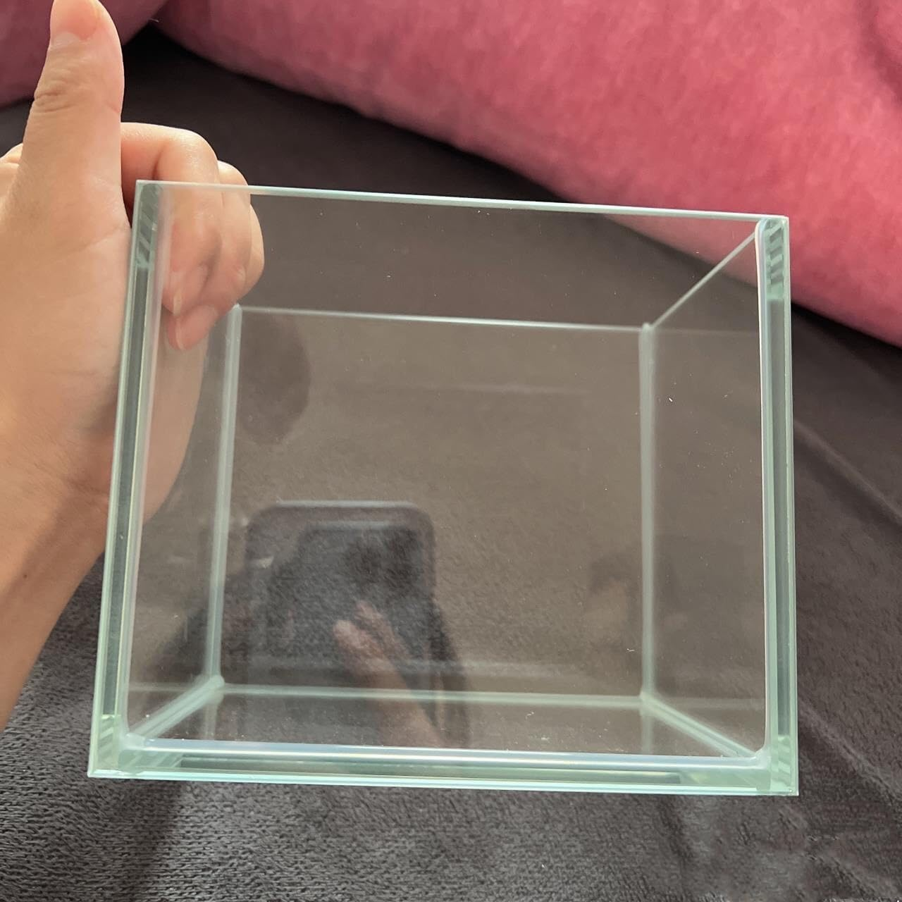 AWXZOM Small Nano Tall Rimless Tank, Small Glass Fish Tank, Small Betta Fish Tank, Small Aquarium, Min Fish Bowl, Betta Tank (0.7 Gallon 5.9''X4.3''X5.1'') image number 4