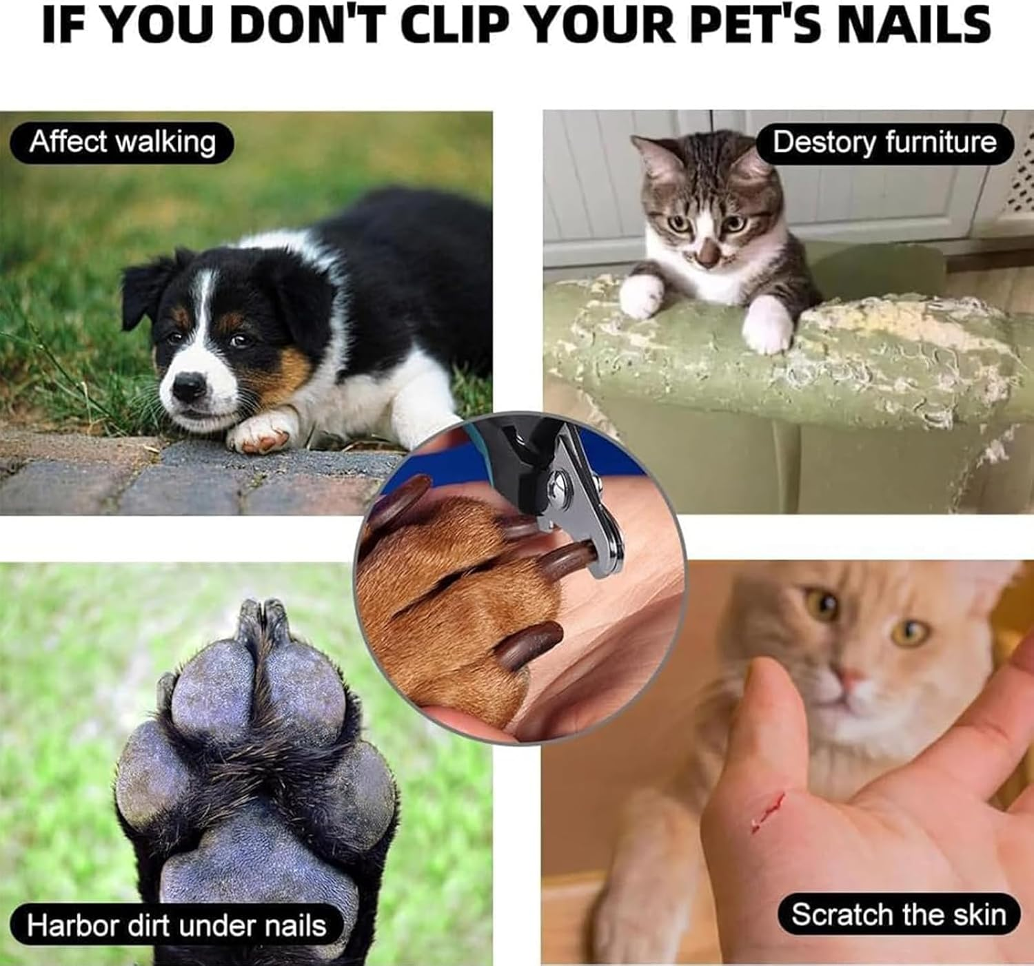 Dog Nail Clippers and Trimmer with Nail File, Professional Pet Grooming Tool for Small to Large Dogs and Cats, Pink and White Design image number 6