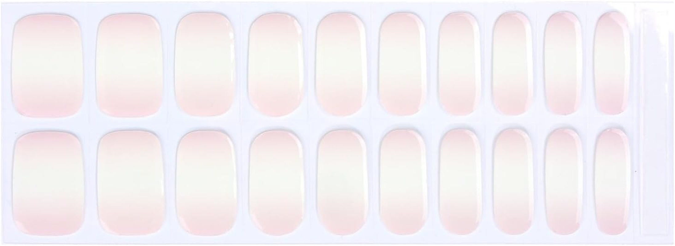 NKA Semi-Cured Gel Nail Strips Kit, 20 Strips in 10 Sizes &ndash; Quick & Easy Application &ndash; Cures in 60 Seconds &ndash; Includes Mini File, Cuticle Stick & Prep Pads &ndash; Long-Lasting, Ombre Pink image number 1