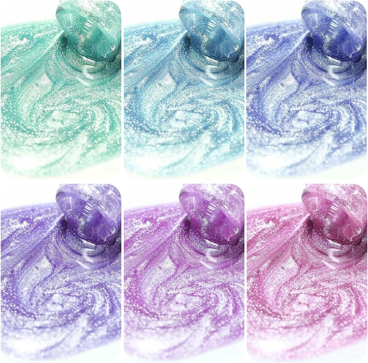 Vishine Cat Eye Holographic Glitter Gel Nail Polish Set Soak off UV LED Light Starry Sky Effect Magic Gel Nail Polish Kit Manicure Nail Art Kit 6 Colors with Free Magnet 8Ml image number 4