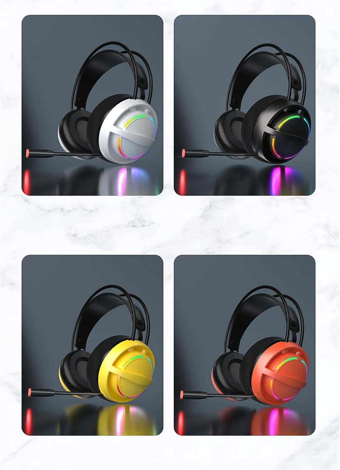 Upgrade Headset Foldable RGB Light Noise Reducer Stereo Gaming Headphones Mic for CSGO Headphones Ear Cancellation