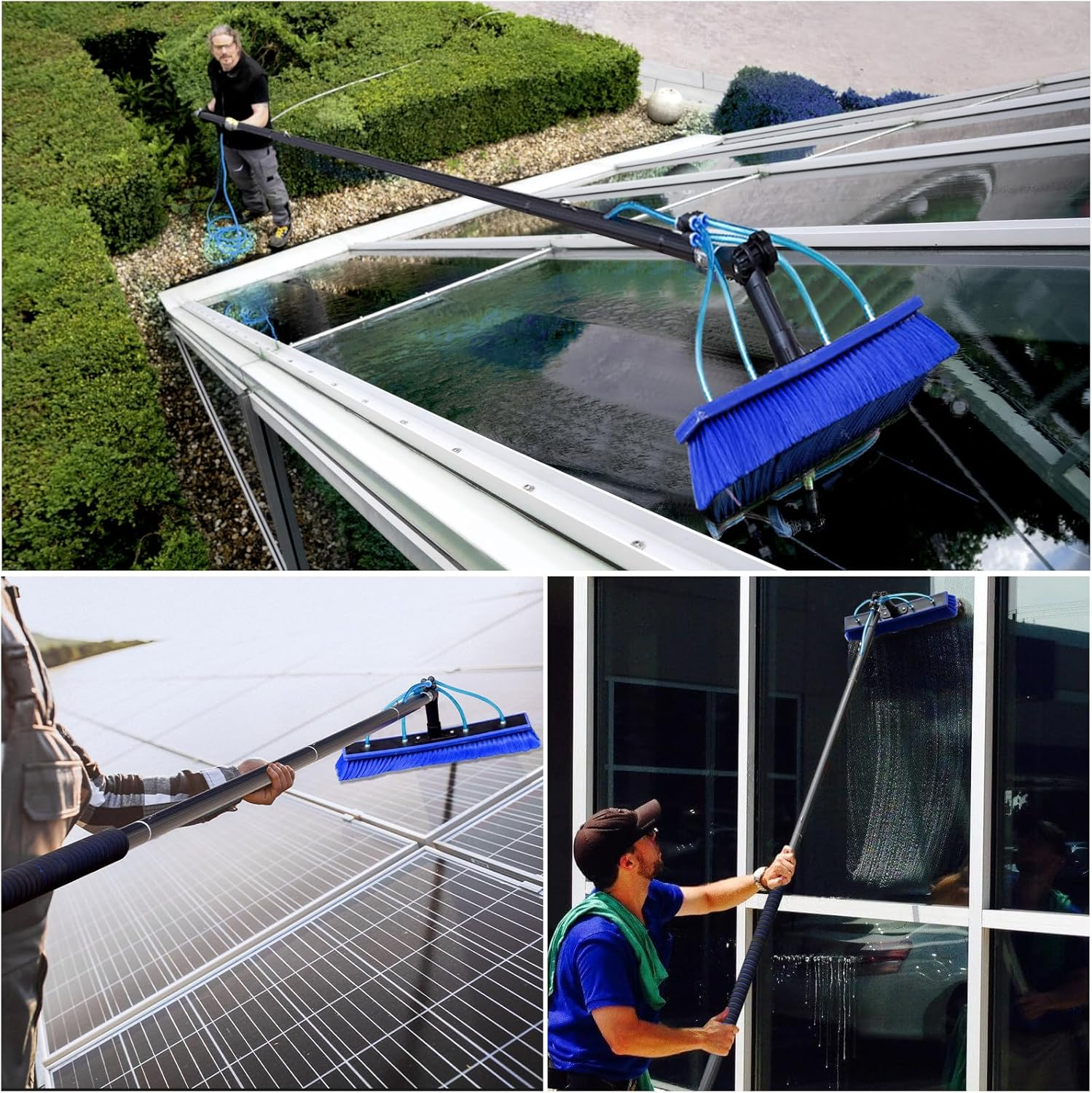 Window Solar Panel Cleaning Kit, 12M Length Window Washing Cleaner Equipment, Water Fed Pole Kit, Solar Panel Roof Glass Cleaner Tool image number 3