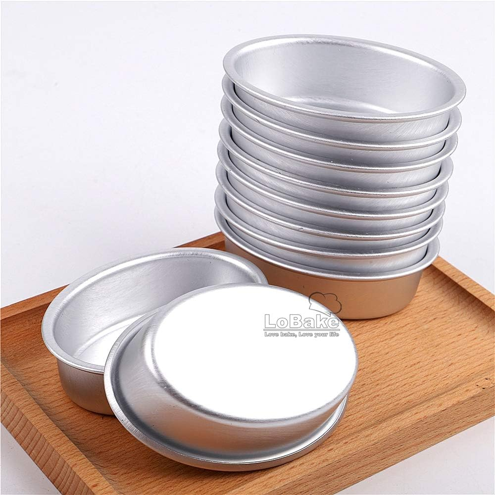 Lobake 10Pcs Mini Size Oval Egg Shape Aluminium Alloy Metal Cheese Pan Cake Mold Bread Mould Tart Holder Pudding Jelly Tin DIY Bakery D00 image number 2